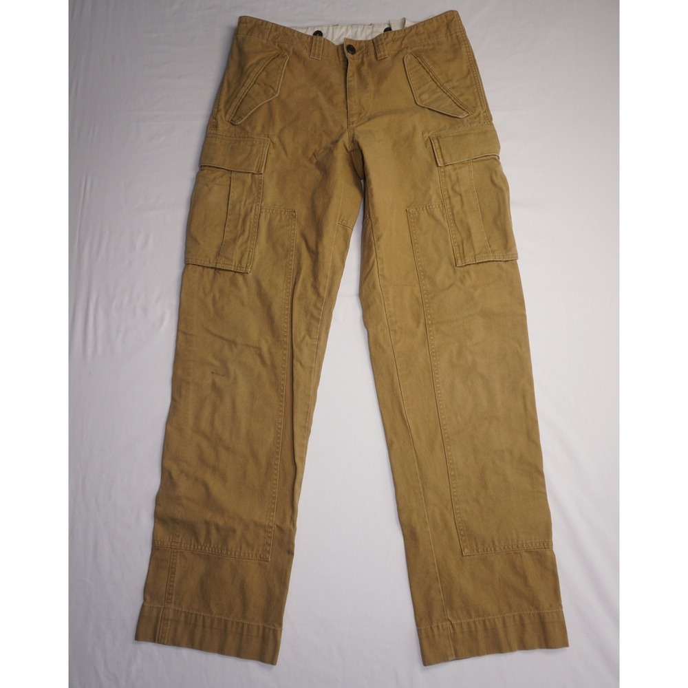 L.L. Bean 32x34 Tan Cotton Cargo Pants Reinforced Knee